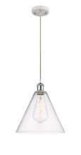 Innovations Lighting 516-1P-WPC-GBC-124-LED - Berkshire - 1 Light - 12 inch - White Polished Chrome - Cord hung - Mini Pendant