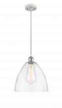 Innovations Lighting 516-1P-WPC-GBD-122-LED - Bristol - 1 Light - 12 inch - White Polished Chrome - Cord hung - Mini Pendant