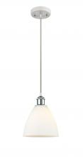 Innovations Lighting 516-1P-WPC-GBD-751-LED - Bristol - 1 Light - 8 inch - White Polished Chrome - Cord hung - Mini Pendant