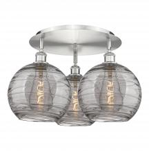 Innovations Lighting 516-3C-SN-G1213-10SM - Athens Deco Swirl - 3 Light - 22 inch - Satin Nickel - Flush Mount