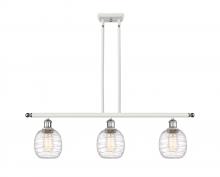 Innovations Lighting 516-3I-WPC-G1013-LED - Belfast - 3 Light - 36 inch - White Polished Chrome - Cord hung - Island Light