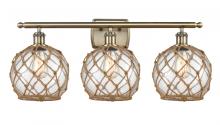 Innovations Lighting 516-3W-AB-G122-8RB-LED - Farmhouse Rope - 3 Light - 28 inch - Antique Brass - Bath Vanity Light