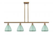 Innovations Lighting 516-4I-BB-MBD-75-SF - Plymouth - 4 Light - 48 inch - Brushed Brass - Cord hung - Island Light