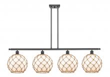 Innovations Lighting 516-4I-BK-G121-10RB - Farmhouse Rope - 4 Light - 48 inch - Matte Black - Cord hung - Island Light