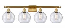 Innovations Lighting 516-4W-SG-G124 - Athens - 4 Light - 38 inch - Satin Gold - Bath Vanity Light