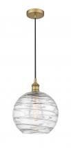 Innovations Lighting 616-1P-BB-G1213-10-LED - Athens Deco Swirl - 1 Light - 10 inch - Brushed Brass - Cord hung - Mini Pendant