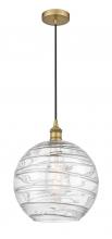 Innovations Lighting 616-1P-BB-G1213-12-LED - Athens Deco Swirl - 1 Light - 12 inch - Brushed Brass - Cord hung - Mini Pendant