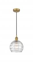 Innovations Lighting 616-1P-BB-G1213-8-LED - Athens Deco Swirl - 1 Light - 8 inch - Brushed Brass - Cord hung - Mini Pendant