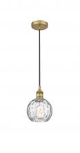 Innovations Lighting 616-1P-BB-G1215-6-LED - Athens Water Glass - 1 Light - 6 inch - Brushed Brass - Cord hung - Mini Pendant