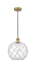 Innovations Lighting 616-1P-BB-G122-10RW - Farmhouse Rope - 1 Light - 10 inch - Brushed Brass - Cord hung - Mini Pendant