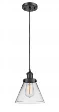  916-1P-BK-G42-LED - Cone - 1 Light - 8 inch - Matte Black - Cord hung - Mini Pendant