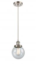 Innovations Lighting 916-1P-SN-G204-6-LED - Beacon - 1 Light - 6 inch - Brushed Satin Nickel - Cord hung - Mini Pendant