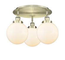 Innovations Lighting 916-3C-AB-G201-8 - Beacon - 3 Light - 20 inch - Antique Brass - Flush Mount