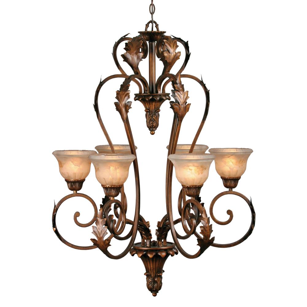 Marquis 6 Light Chandelier in the Roman Bronz