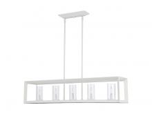 Golden 2073-LP NWT-CLR - Smyth 5-Light Linear Pendant in Natural White with Clear Glass