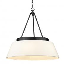 Golden 3189-6 BLK-MWS - Penn 6 Light Chandelier in Matte Black with Modern White Shade