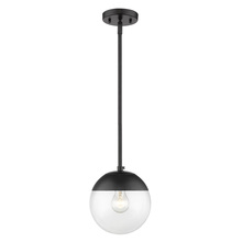 Golden 3219-S BLK-BLK - Dixon Small Pendant in Matte Black with Clear Glass and Matte Black Cap