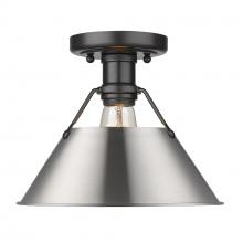 Golden 3306-FM BLK-PW - Orwell BLK Flush Mount in Matte Black with Pewter shade