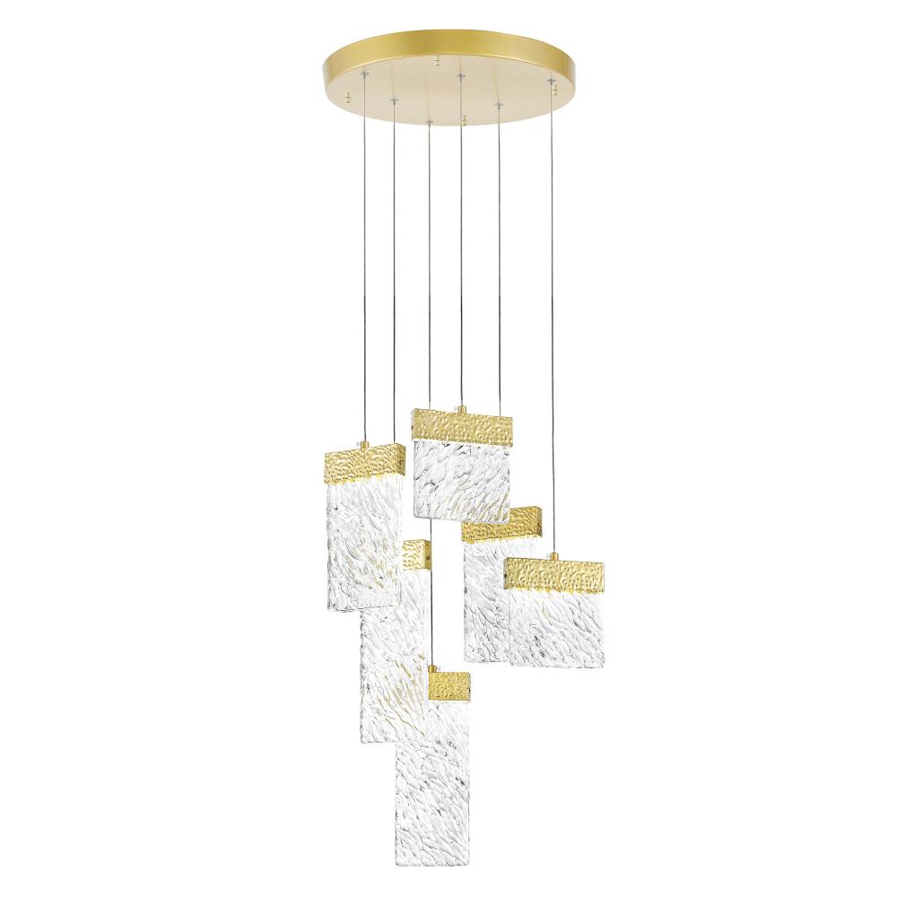 Carolina LED Chandelier With Gold Leaf Finish