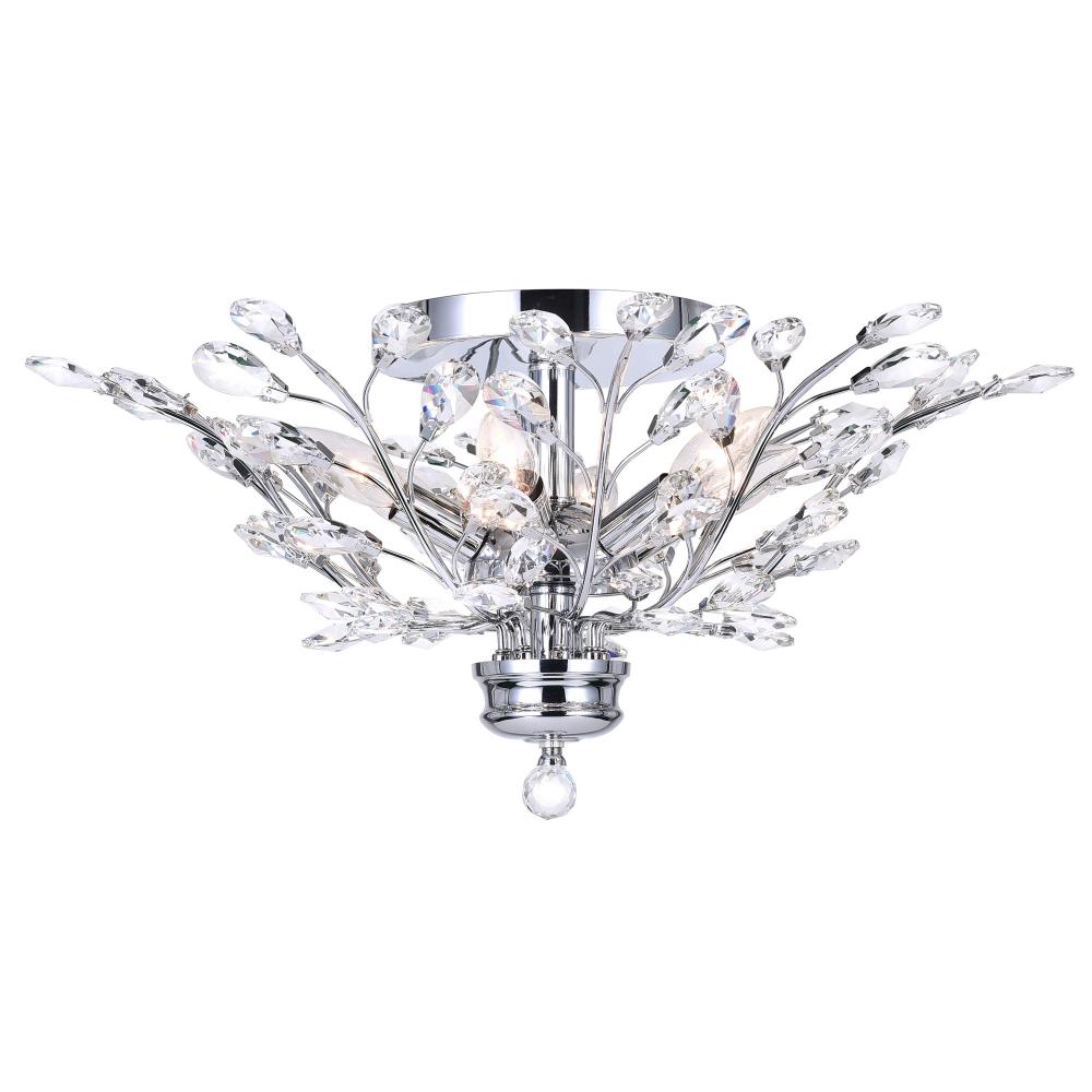 Ivy 6 Light Flush Mount With Chrome Finish