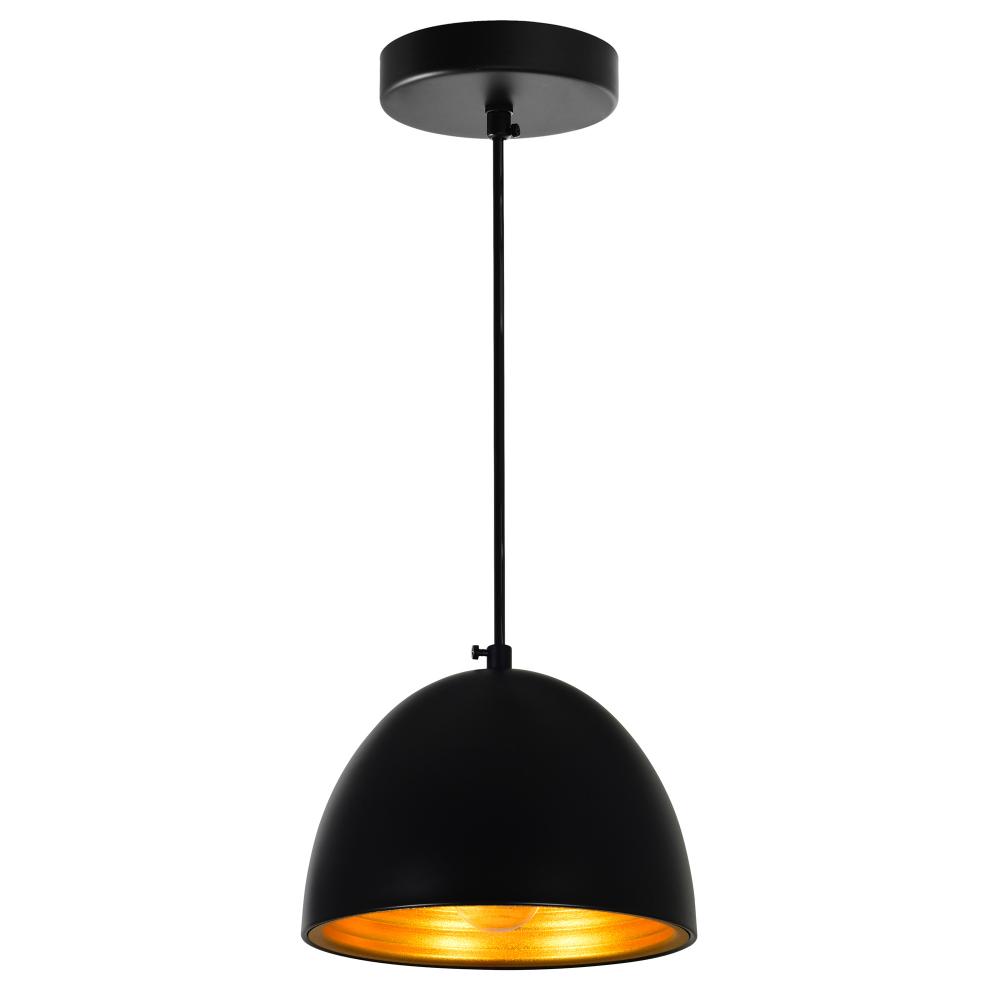 Modest 1 Light Down Mini Pendant With Black Finish