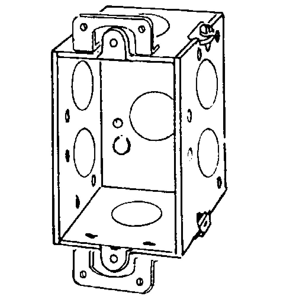 BX SQ SW 3X2X2-1/2  PLSTR EARS 1/2 KO