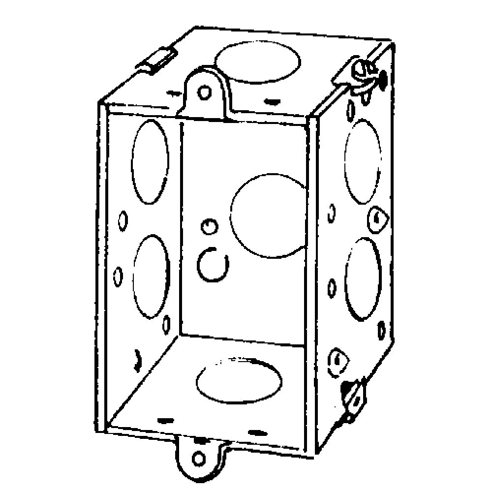 BX SQ CRNR SW 3X2X2-1/2 NAIL HOLES BOSS