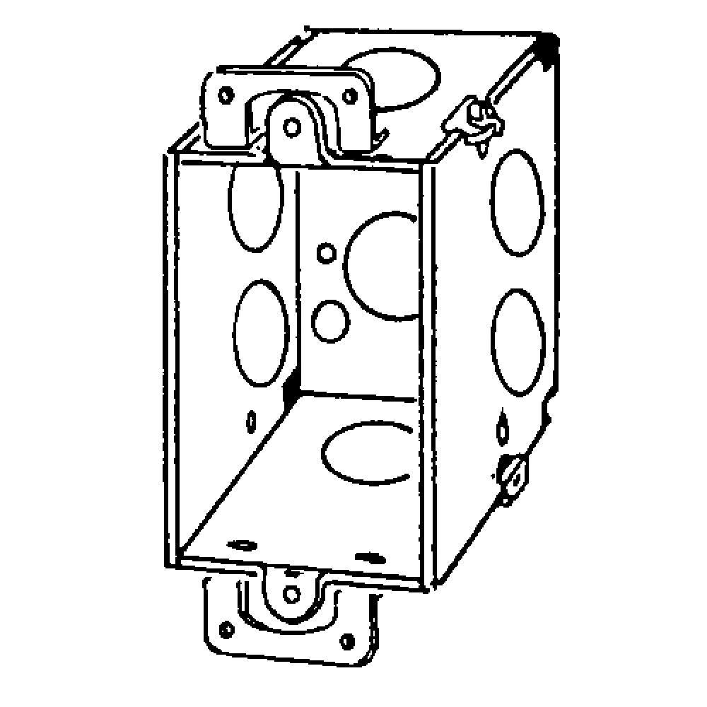 BX SQ CNR SW 3X2X2-3/4 PLSTR EARS 3/4 KO