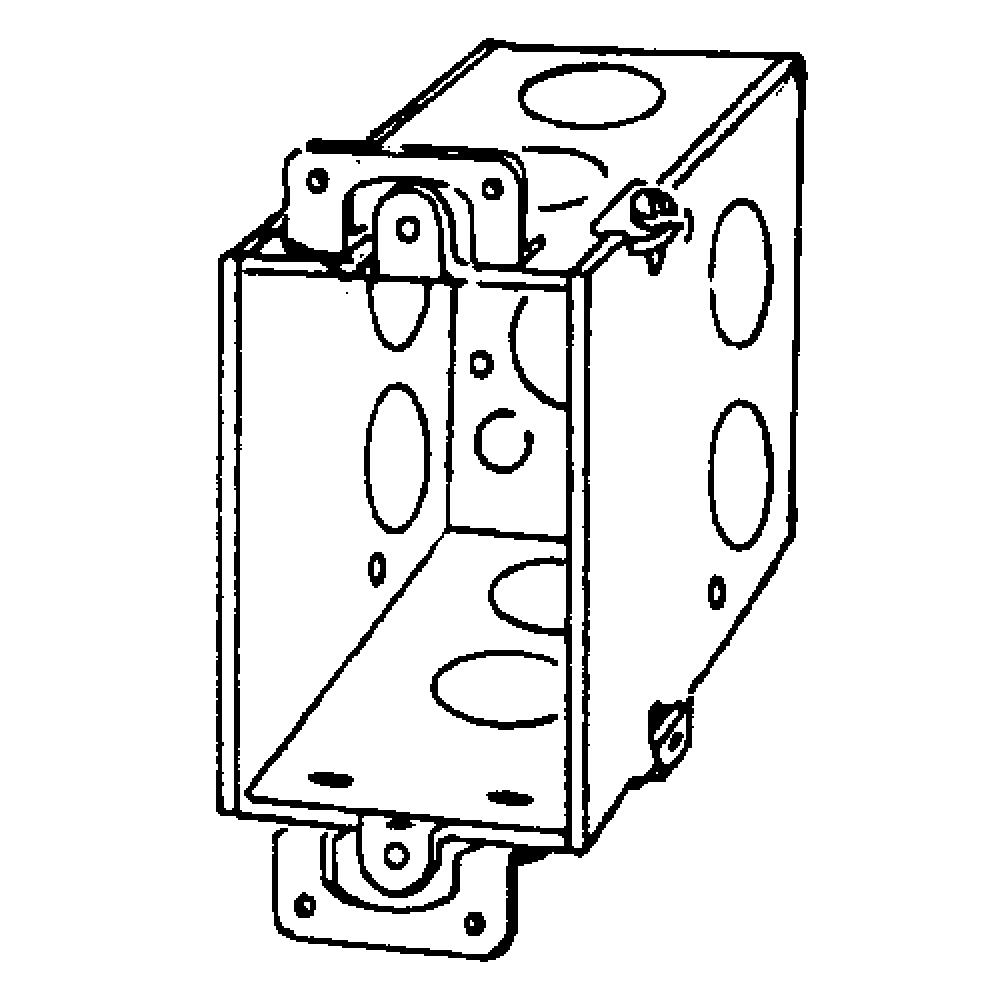 BX SQ CNR SW 3X2X2-1/2 PLSTR EARS 3/4 KO