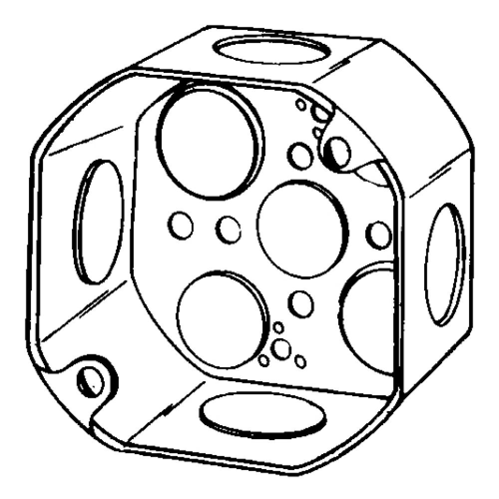 BOX OCT 4 IN X 2-1/8 IN DEEP 3/4 IN KOS