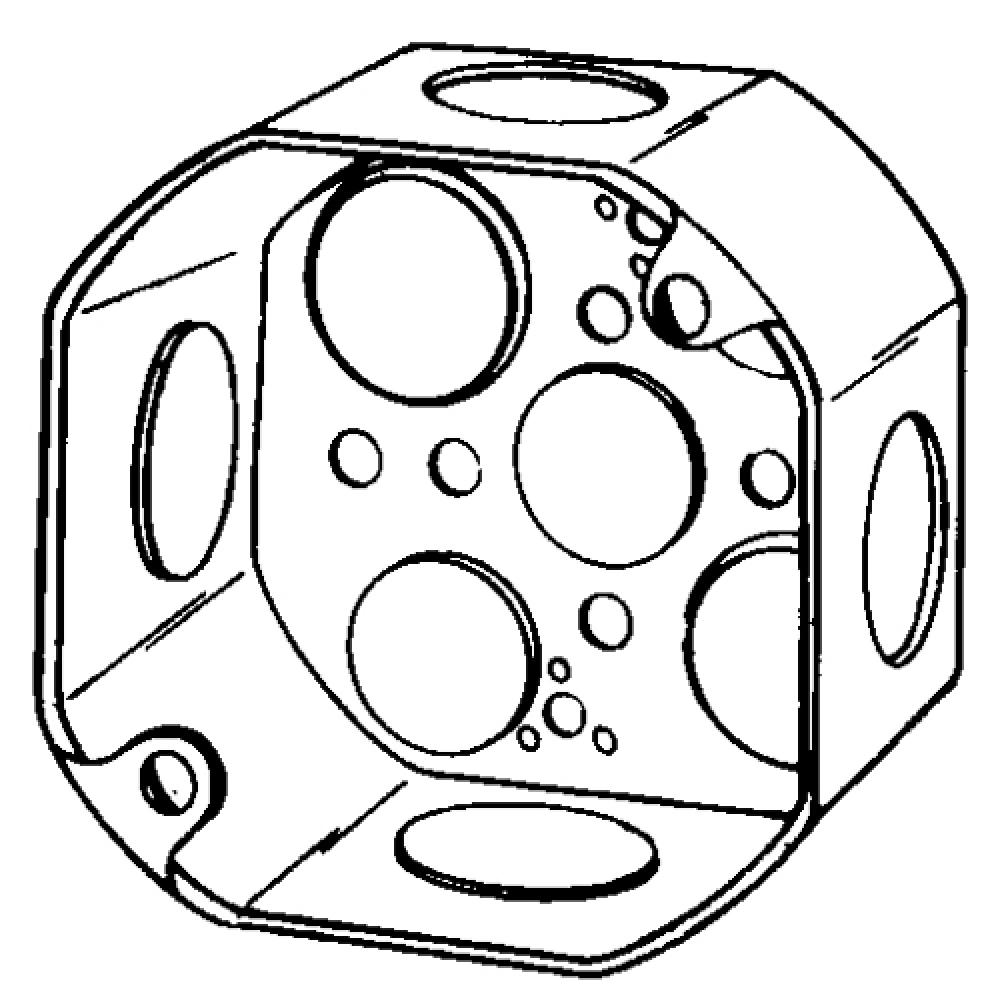 BOX OCT 4 IN X 1-1/2 IN DEEP 3/4 IN KOS