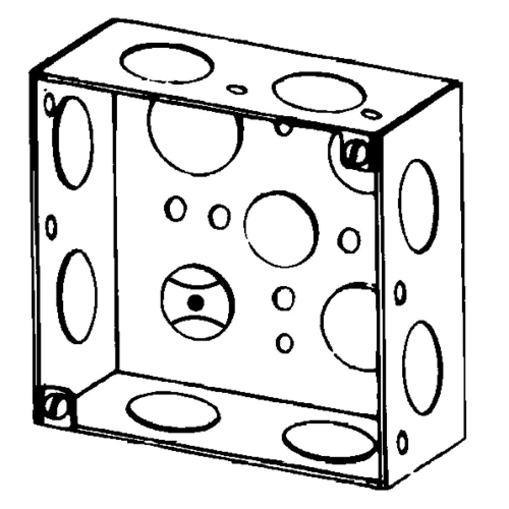 BOX 4 IN SQ 1-1/2 DEEP 3/4 KOS