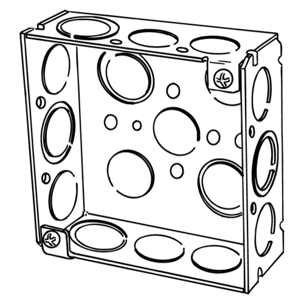 4 IN SQ OUTL BOX ECNTRC KO