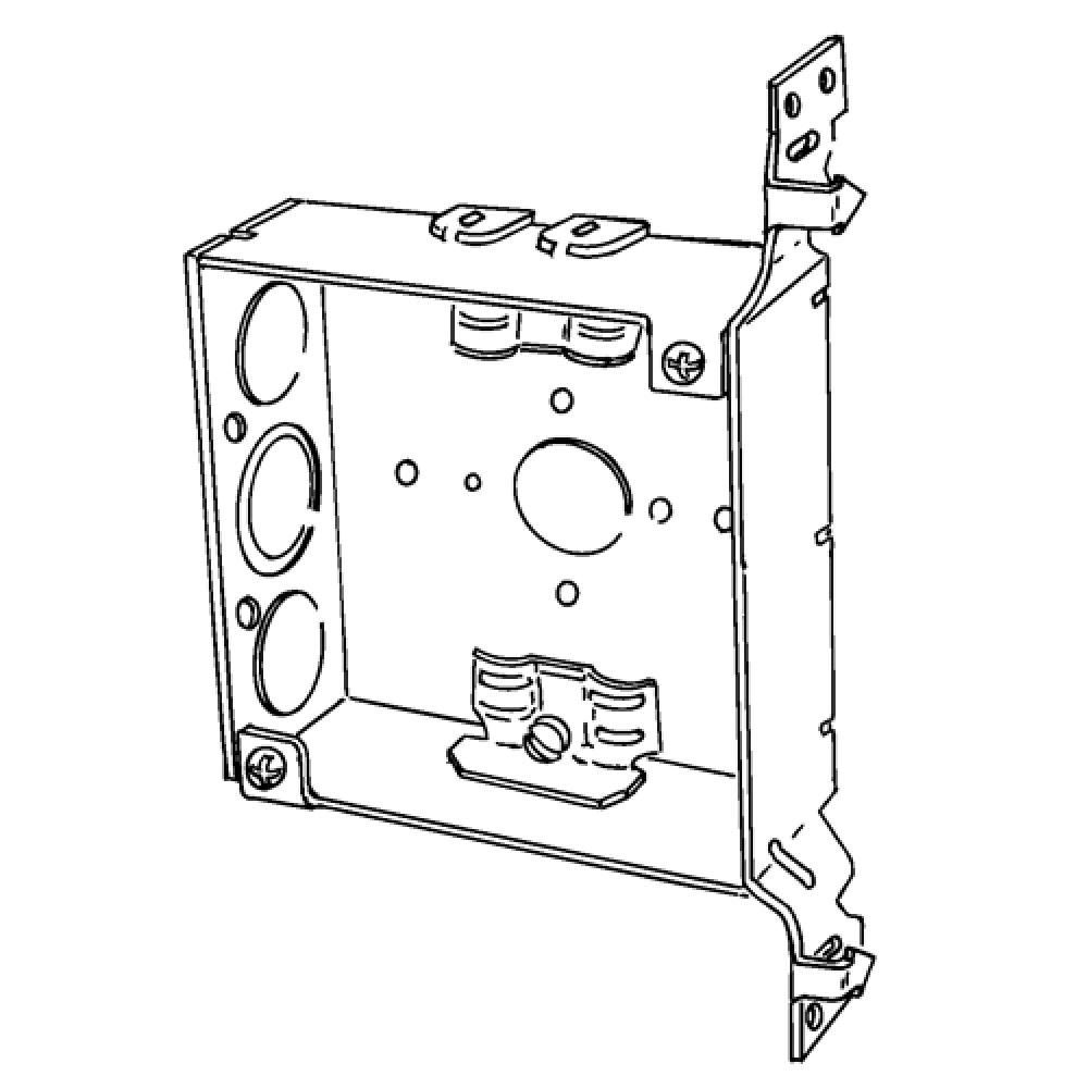 BOX 4 IN SQ 1-1/8 DEEP CL26 VERT BRCKT