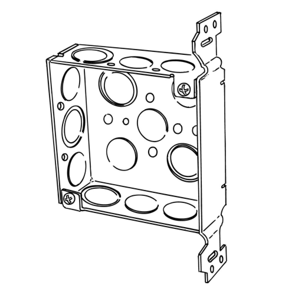 4 IN SQ WELDED W/FLT BRKT RED