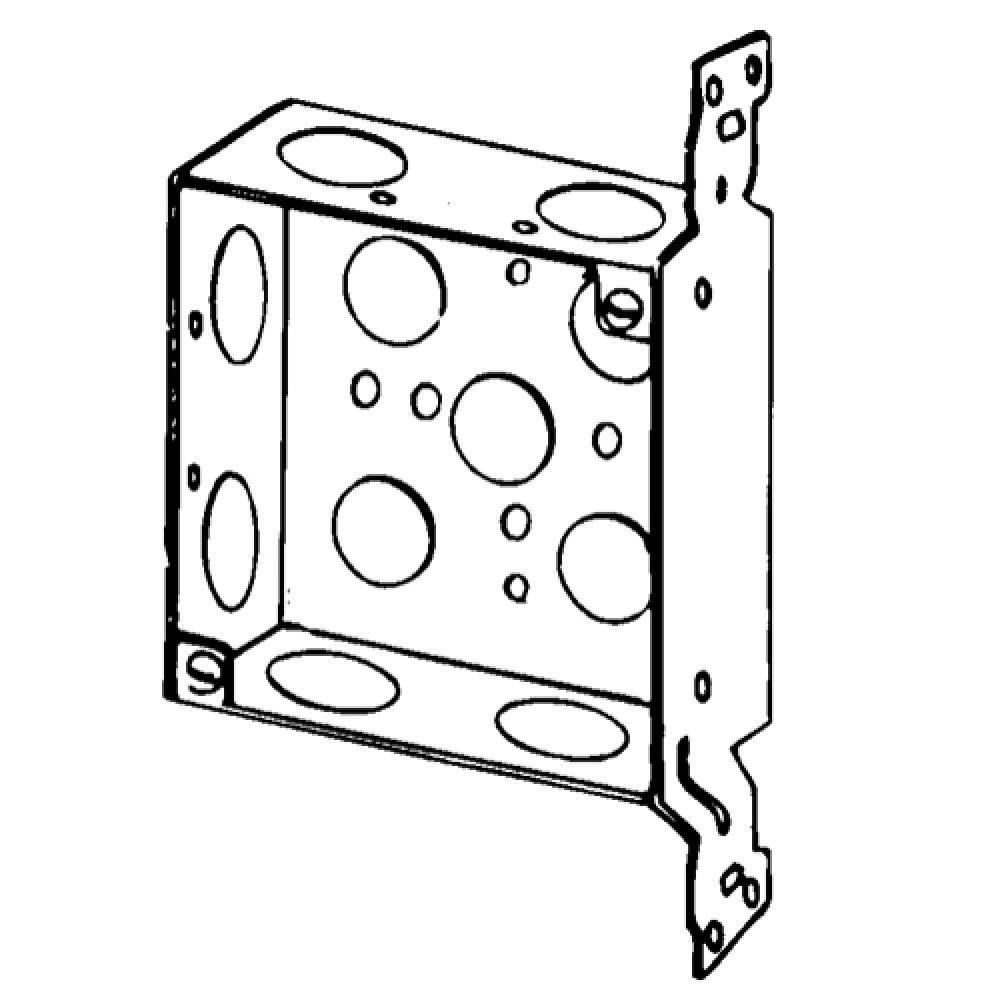 BX 4 IN SQ 1-1/2 DP 3/4 KO VERT BRCKT