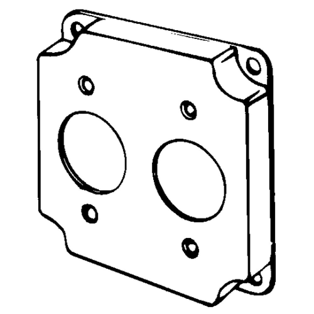 4 IN SQ CVR 2 SGL RCPT