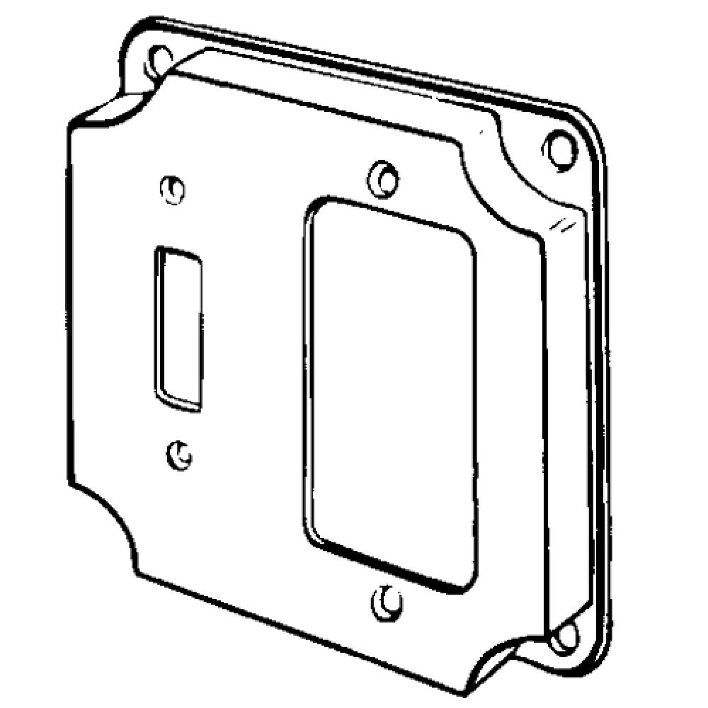 4 IN SQ CVR TOGGLE/GFCI