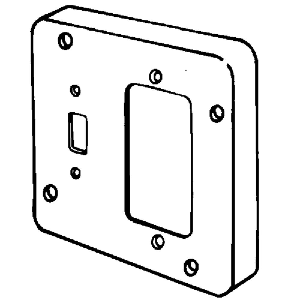 4-11/16 SQ CVR 1 GFCI/TOGGLE