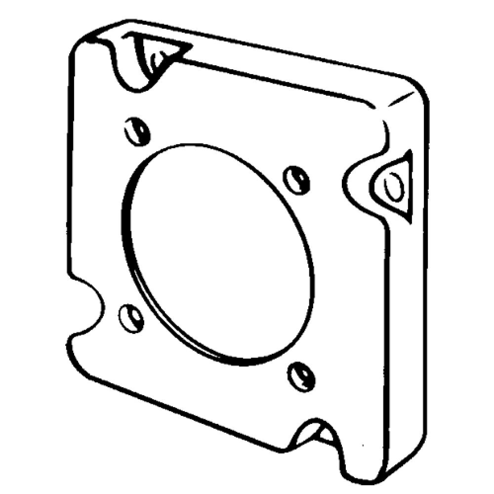 CVR SQ SGL RCPT 1/2 IN RSD 2-1/2 IN OPNG