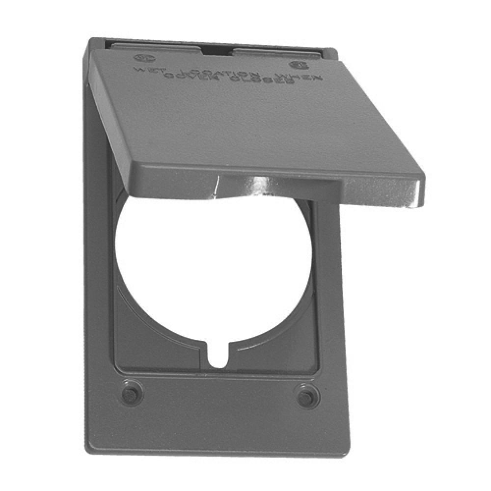 1 GANG OUTLET CVR FOR RCPT 20A-50A GRY