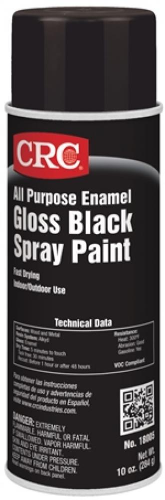 ENAMEL SPRAY PAINT FLAT BLACK 10 WT OZ