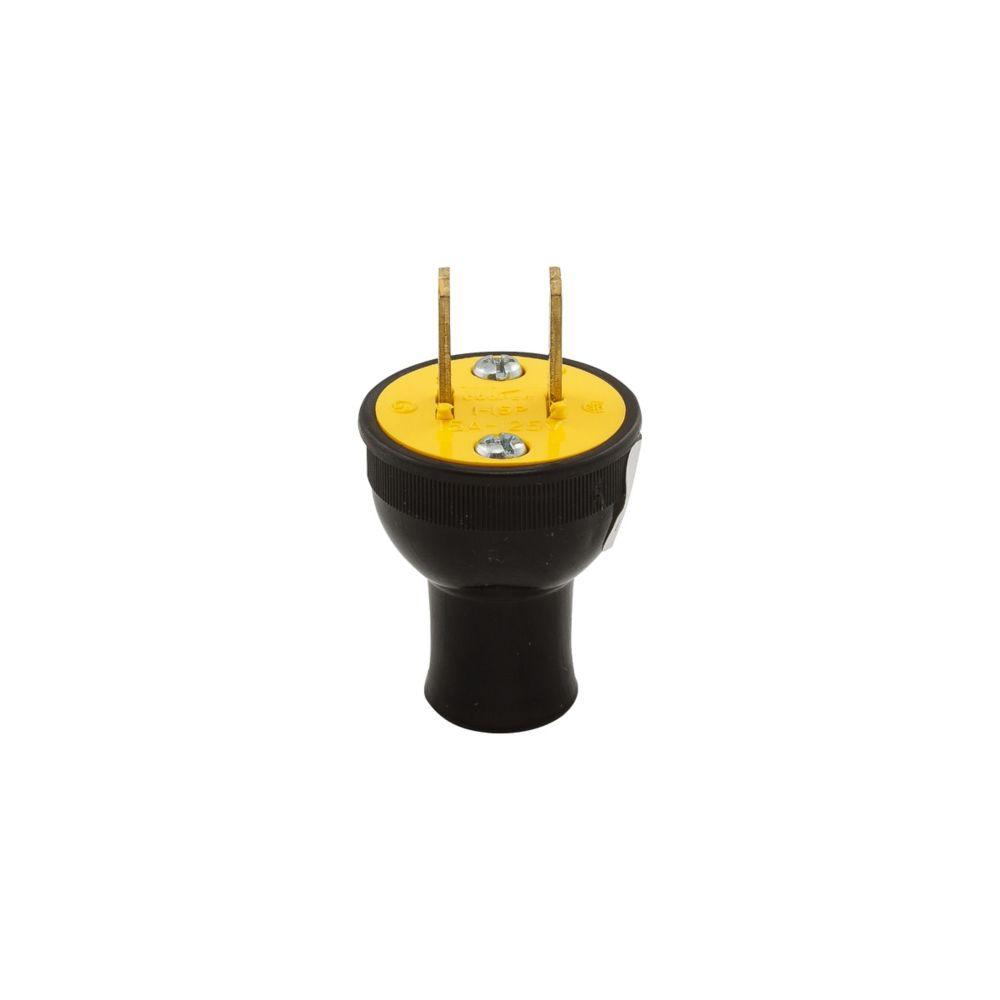 Plug 15A 125V 2P2W Round .406"Dia Str BK