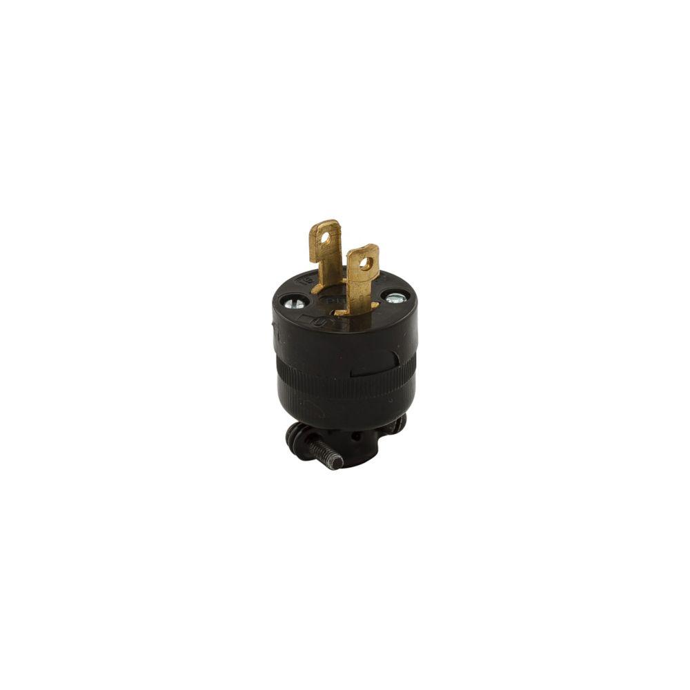 Plug Midget 15A125V 2P2W .31-.50" H/L BK