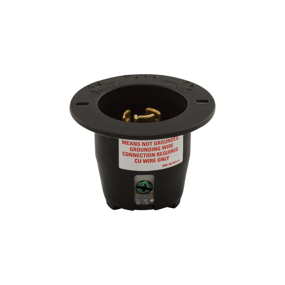 Flanged Inlet 15A 125V 2P3W H/L BW