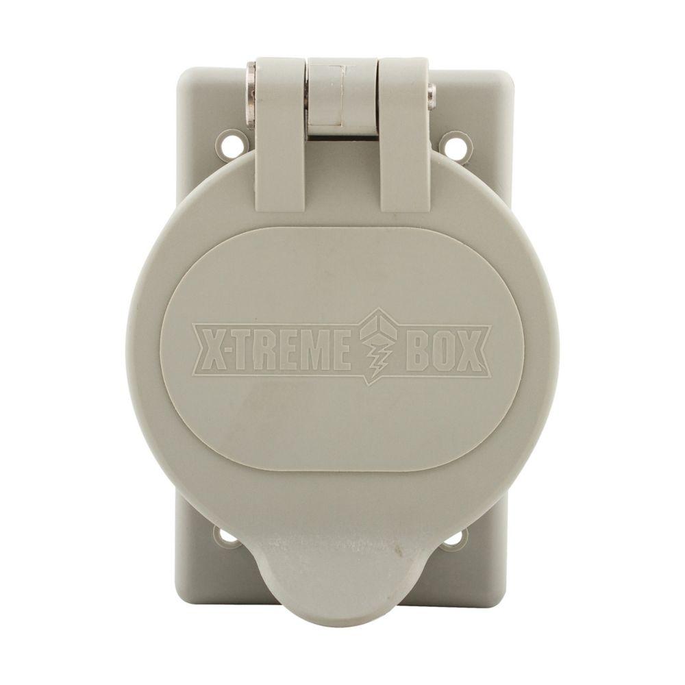 Cover 1G WP Inlet/Outlet Nylon 2.25"D GY