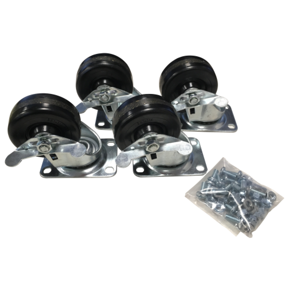 4PK HEAVY DUTY LOCKING CASTERS