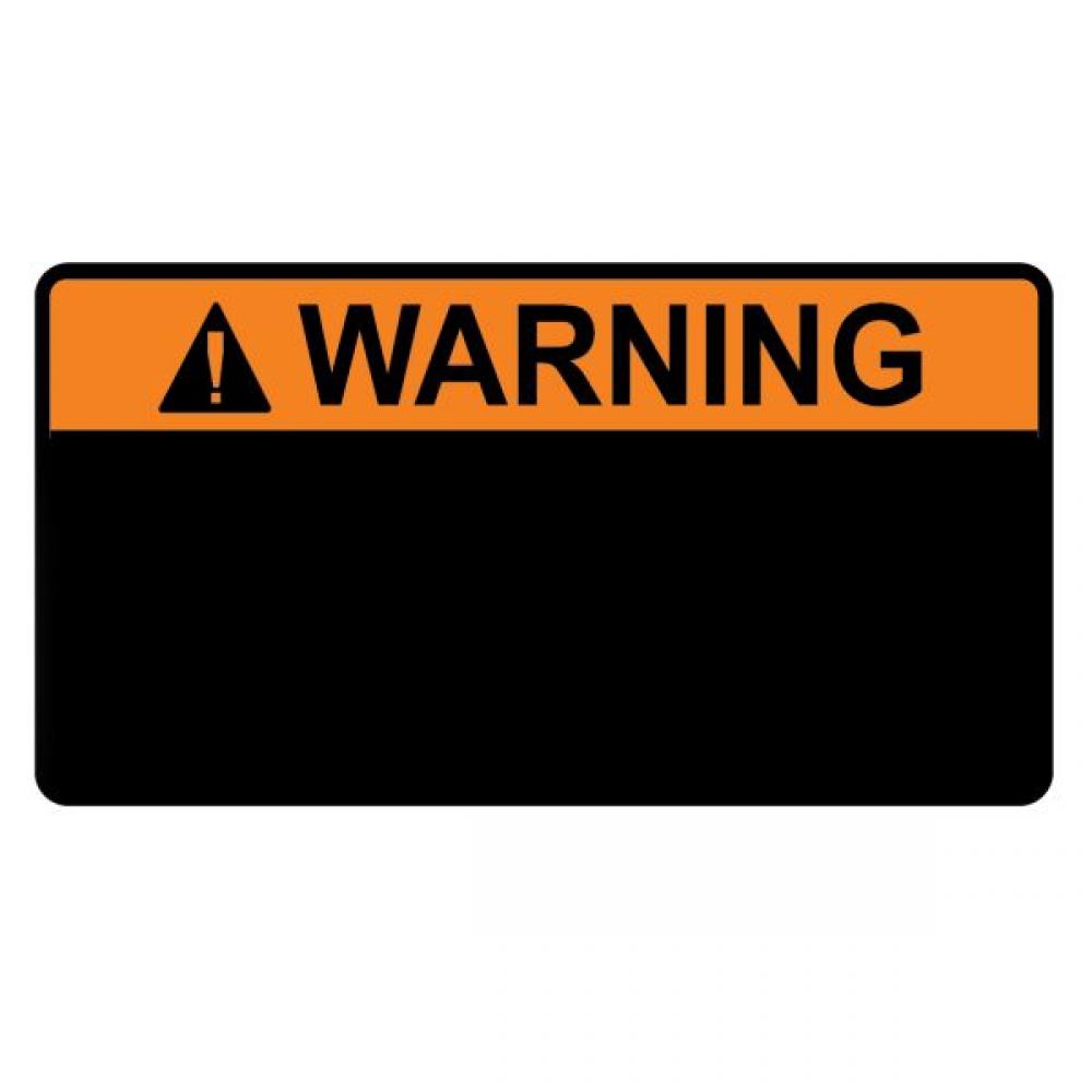 WARNING BLANK 3.75" X 2" 5/PK