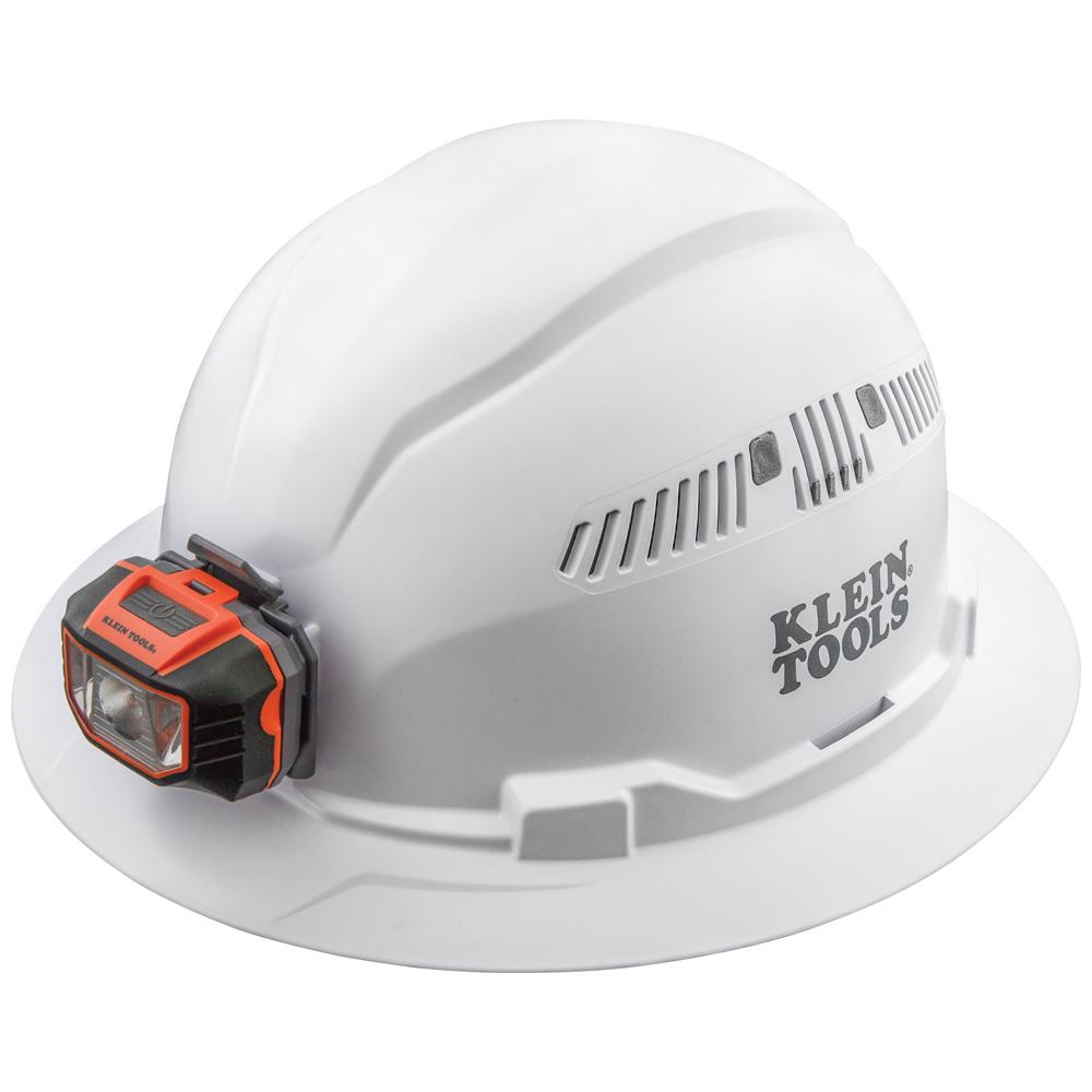 Hard Hat, Vented Brim w/Headlamp