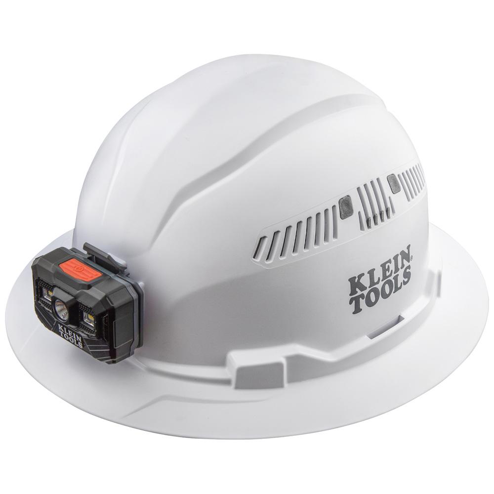 Hard Hat, Vented Brim w/Headlamp